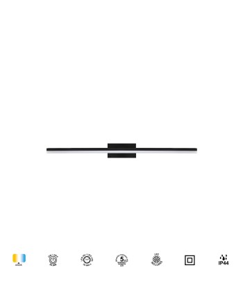 MORNE * APLIQUE IP44 NEGRO 12W